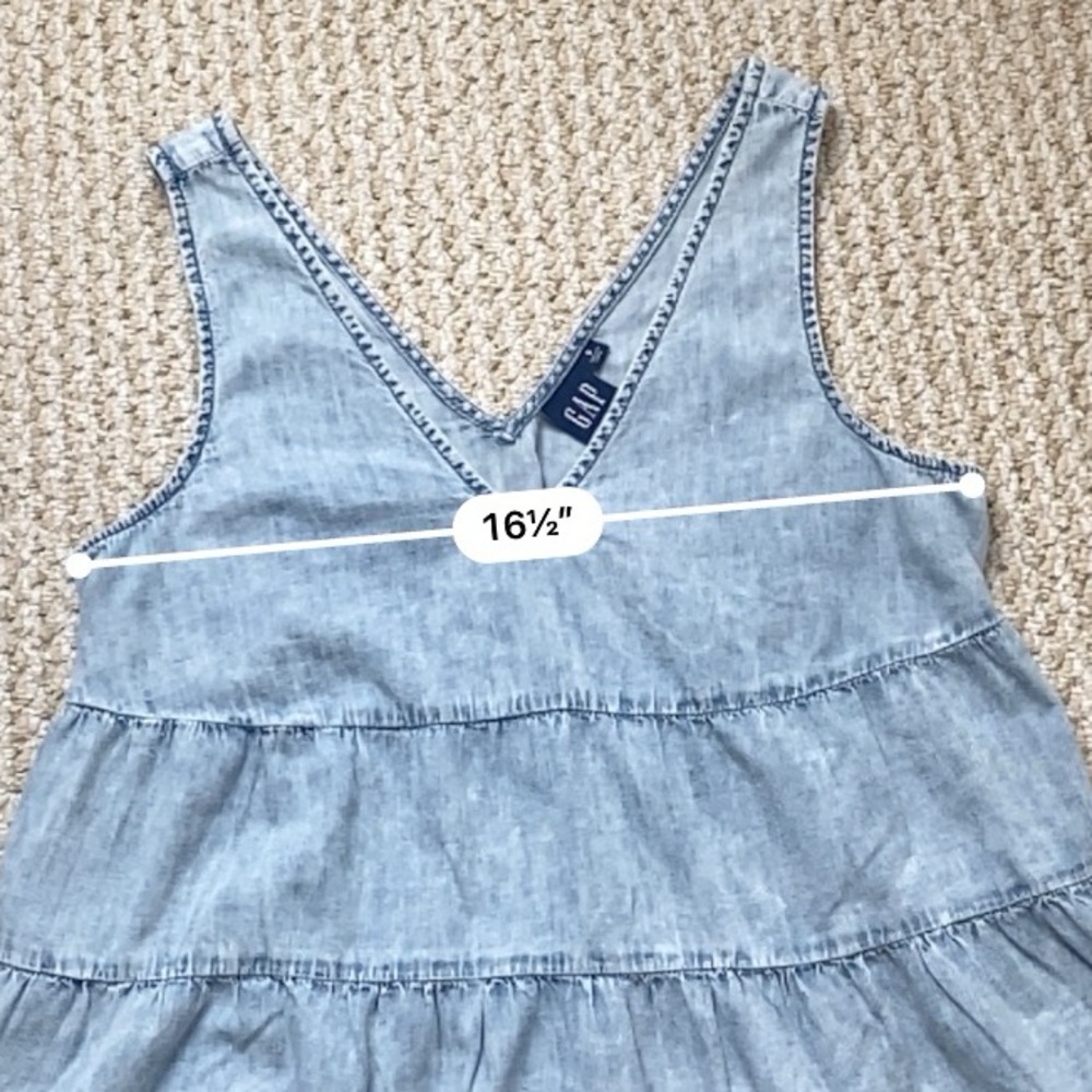 GAP | 100% Cotton Denim Tiered Tank Top Size Small - Picture 13 of 15
